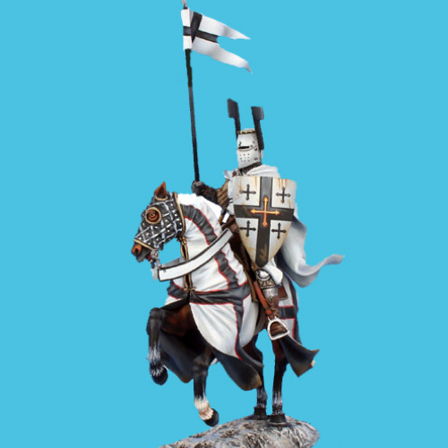 CRU108 Chevalier teutonique à cheval avec lance.