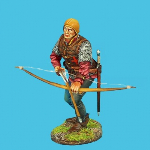 MED025 Archer avec un cale (bonnet rembouré), prêt au tir.