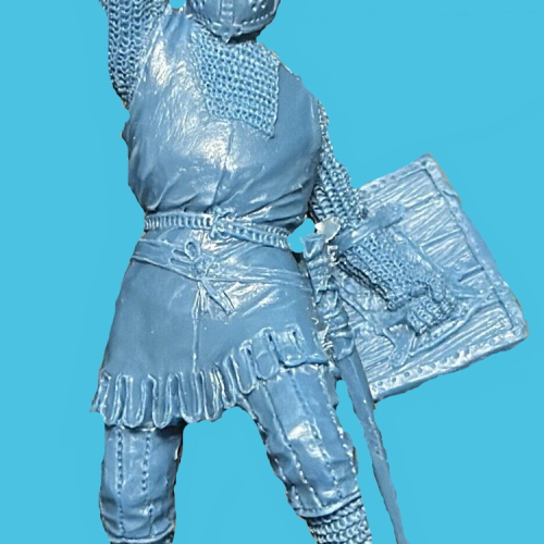 04. Croisé avec marteau d'armes brandi et bouclier.